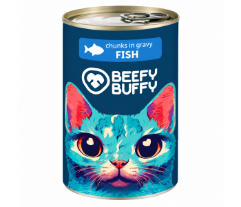 BEEFY BUFFY хапки в сос с риба за котки, 415 г